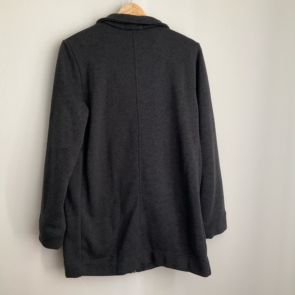 Lands' End Women's NWT Medium Charcoal Gray Fleece Zip Up Jacket - Picture 3 of 10